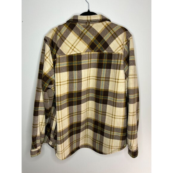 Weatherproof men’s button up flannel jacket, Sherpa lined cream brown mens Large - Picture 2 of 11